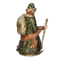 Babbo natale resina verde oliva cm 12x10h20