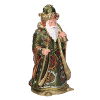 Babbo natale resina verde oliva cm 12x10h20