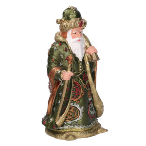 Babbo natale resina verde oliva cm 12x10h20