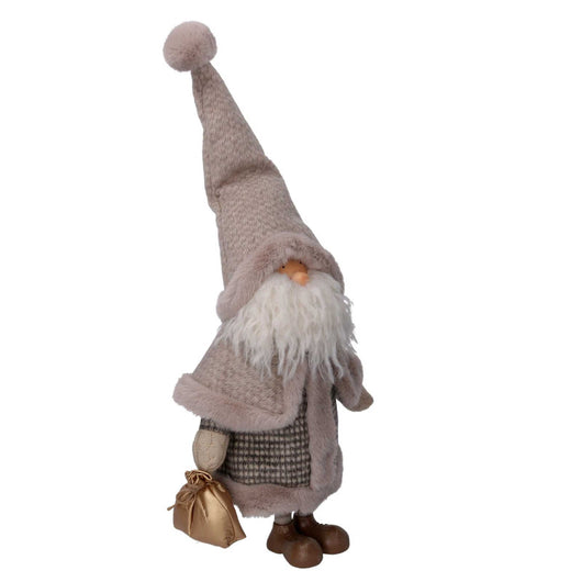 Babbo natale tessuto con sacco grigio cm 36x19h62