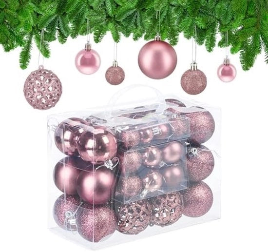 Set di 50 palloncini di Natale rosa con diverse finiture