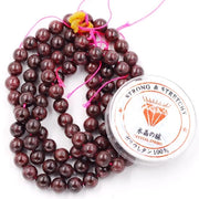 Kralen con corda per l'assemblaggio di accessori DIY Pietre energetiche per bracciali curativi 8 mm = 96 pezzi e 1 rotolo di corda Granaato A 8 mm