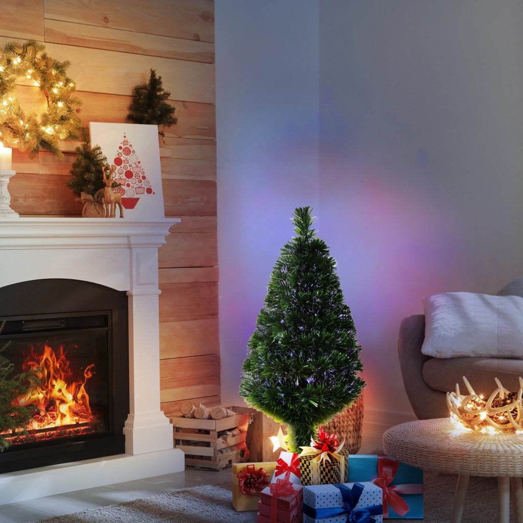 Albero di Natale Artificiale Luminoso con Fibre Ottiche ¨C Xylo ¨C 90 cm 90 Rami Verde