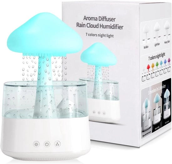 450ml Luminaria per Camera da Bambino - Camera da Letto - Umidificatore - BPA Libero - Spegnimento Automatico - Facile da Pulire - Pianta per Ufficio - Bianco