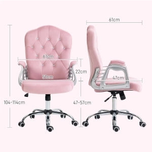 SEDIA UFFICIO oscillante regolabile 61x61x104-114 cm Poliestere Rosa