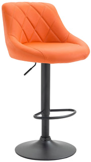 Sgabello Lazio in similpelle arancione,nero