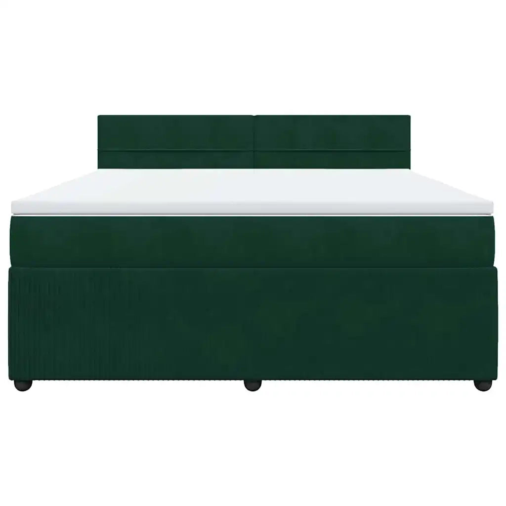Giroletto a Molle con Materasso Verde Scuro 180x200 cm Velluto 3287809