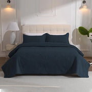 Bedsprei 200x220cm, Lakenbeschermingsdeken Slaapkamerdeken, Dubbelzijdig dekbedontwerp, Multifunzionale deken legger come coperta da divano (blu scuro)