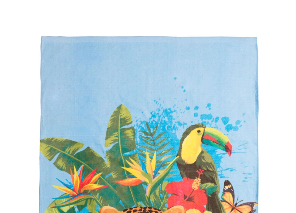 Telo Mare Stampato In Spugna Spiaggia Piscina Disegno New Tropical Hawaii
