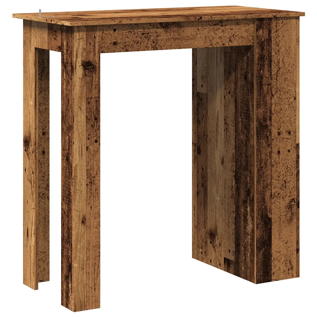 Tavolo da Bar con Ripiano Legno Antico 102x50x103,5 cm