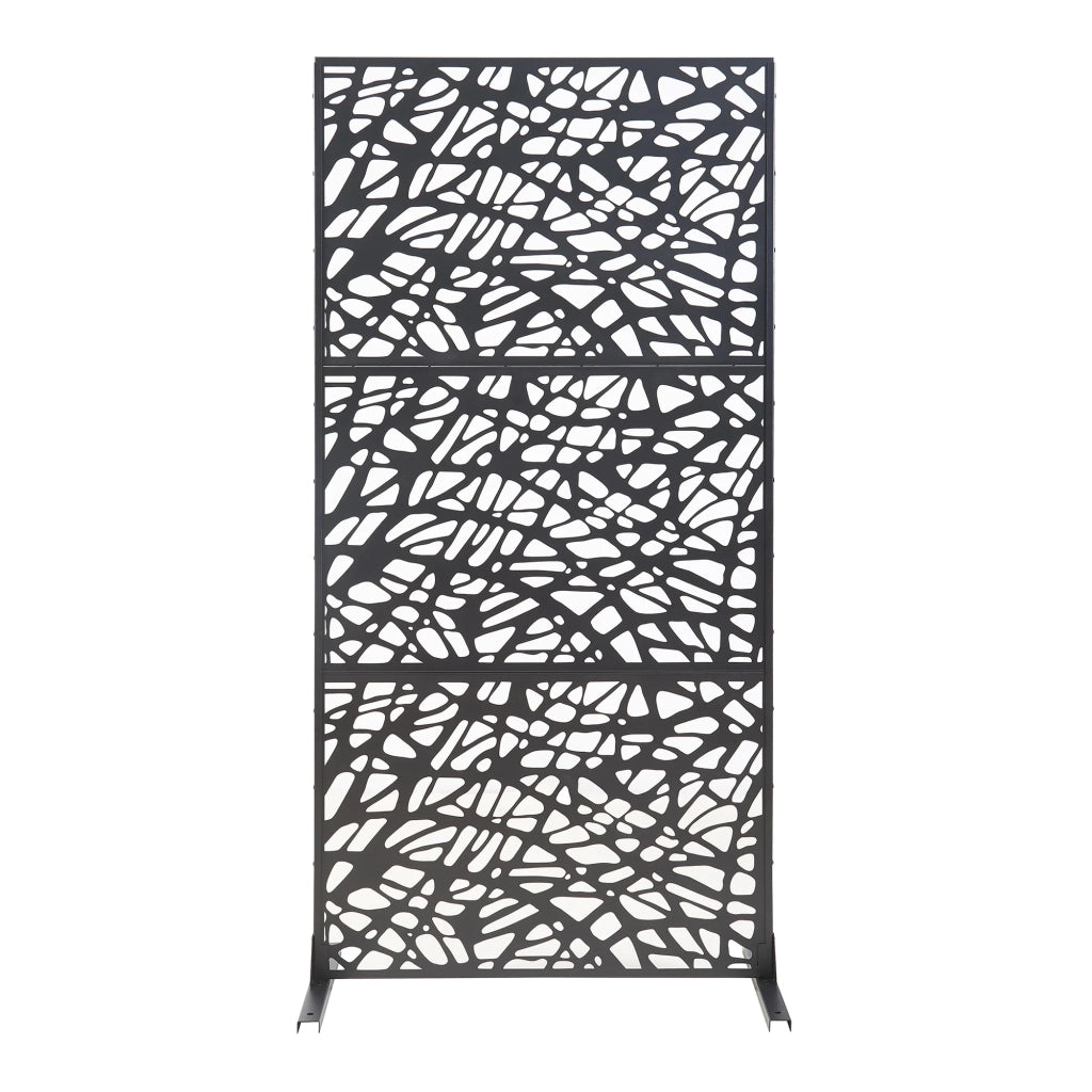 Parete divisoria in acciaio 200 x 100 x 50 cm nera 03_0009279