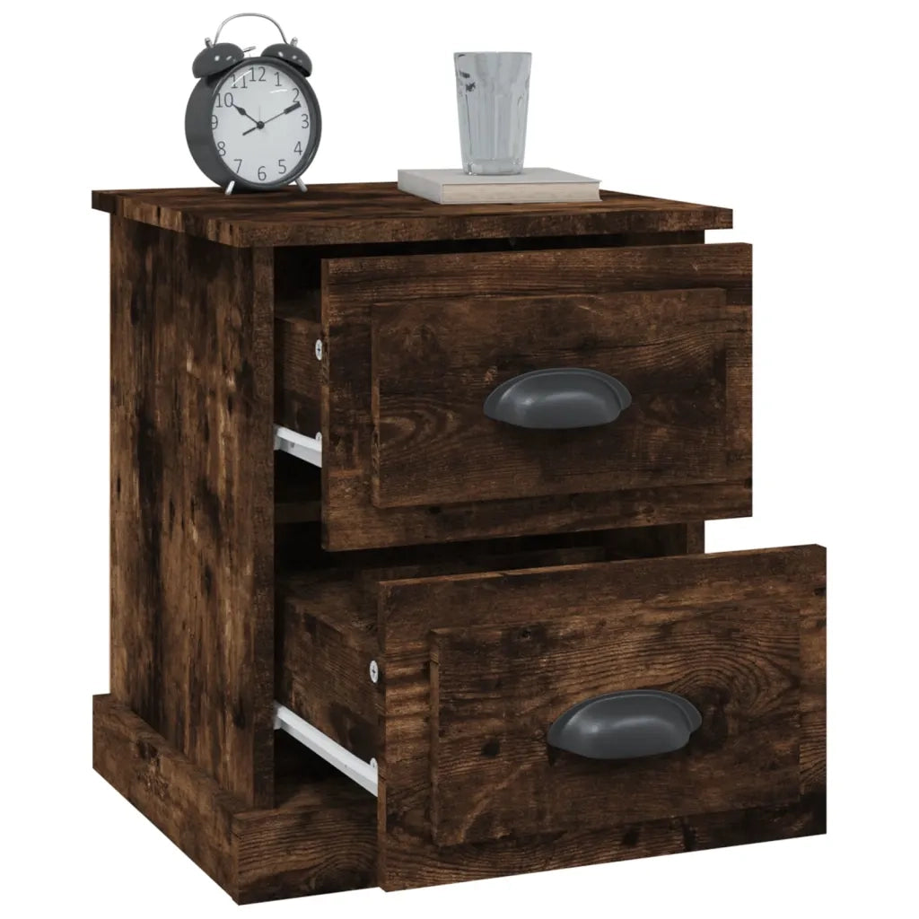 Comodino-Tavolino da notte Rovere Fumo 39x39x47,5 cm in Legno Multistrato