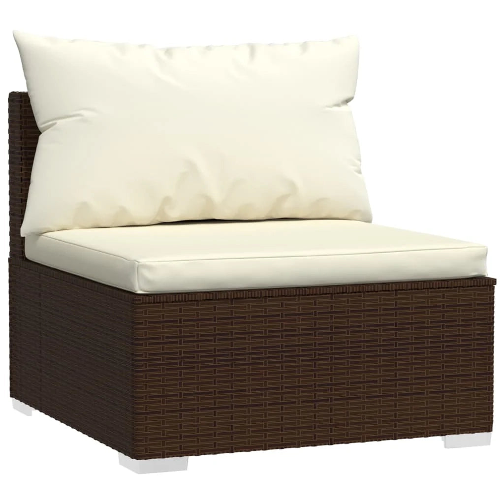 Set di mobili da giardino mobili da esterno 6 pezzi con cuscini resina intrecciata marrone 02_0016885