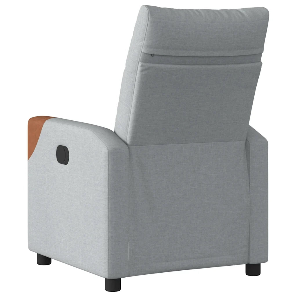 Poltrona | Sedia Relax Reclinabile in Tessuto Grigio Chiaro