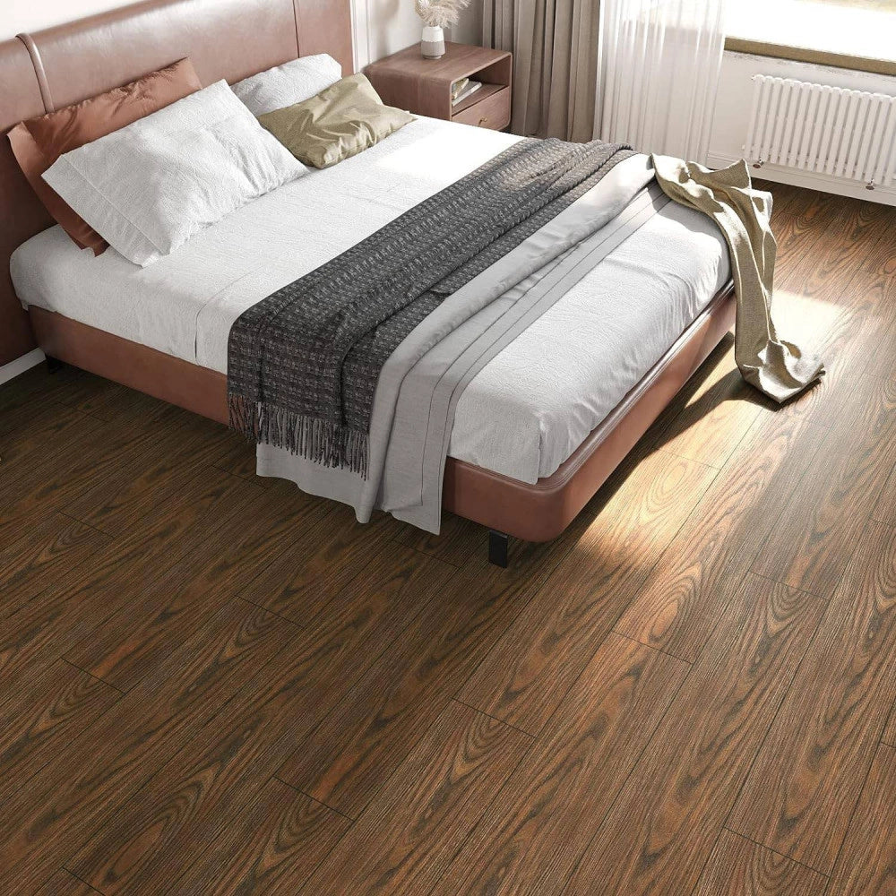 Trade Shop - Pavimento Finto Parquet Effetto Legno Piastrelle Adesive 15x90cm Spessore 6mm -