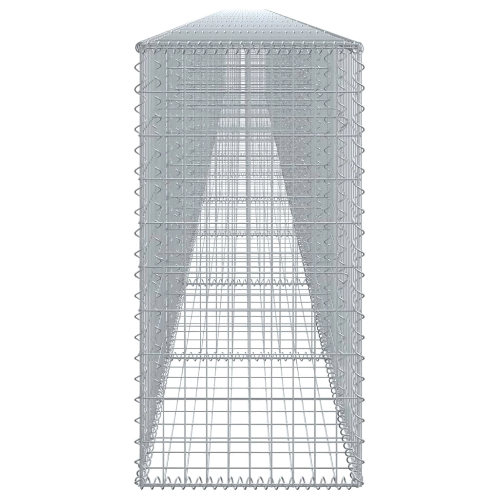Gabbione recinto a gabbia muro di contenimento con coperchio 1200 x 50 x 100 cm ferro zincato argento 02_0040134