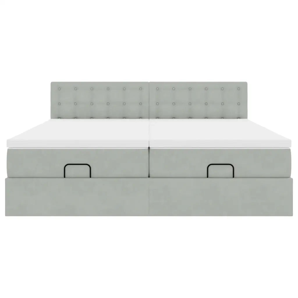 Struttura Letto Pouf con Materassi 200x200 cm Velluto 3312116
