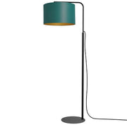 Lampada da terra Arden nera paralume verde E27 Luminex
