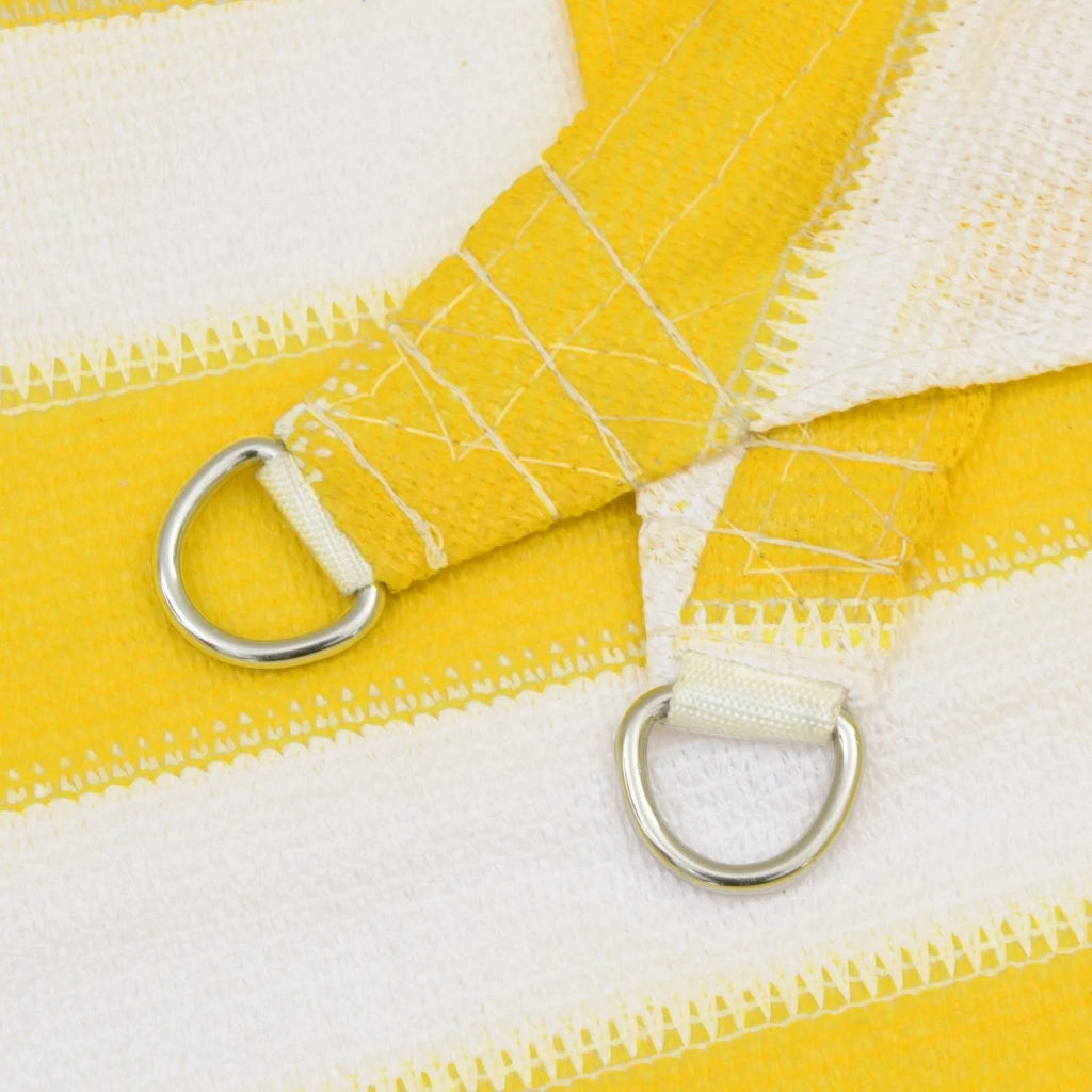 Telo Ombra-Vela Ombreggiante-Parasole a Vela Giallo e Bianco 5 x 7 m HDPE