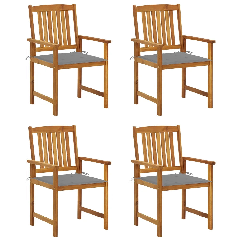Sedie da Giardino con Cuscini 4 pz in Massello di Acacia cod mxl 25721