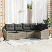 Set Divano da Giardino 5 pcs Grigio chiaro polyrattan 3355391