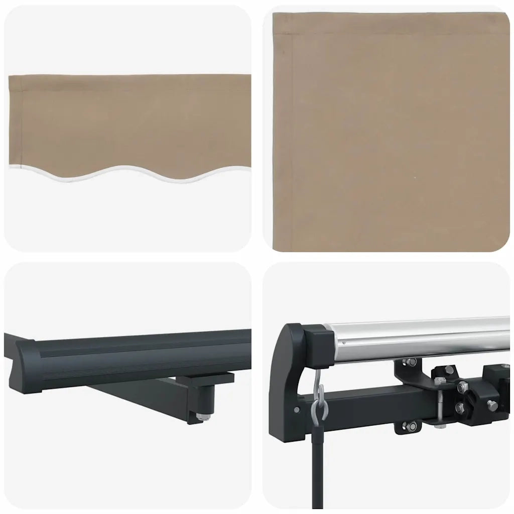 Tenda retrattile-Tenda parasole per balcone Beige 400 ¡Á 300 cm Poliestere e Acciaio