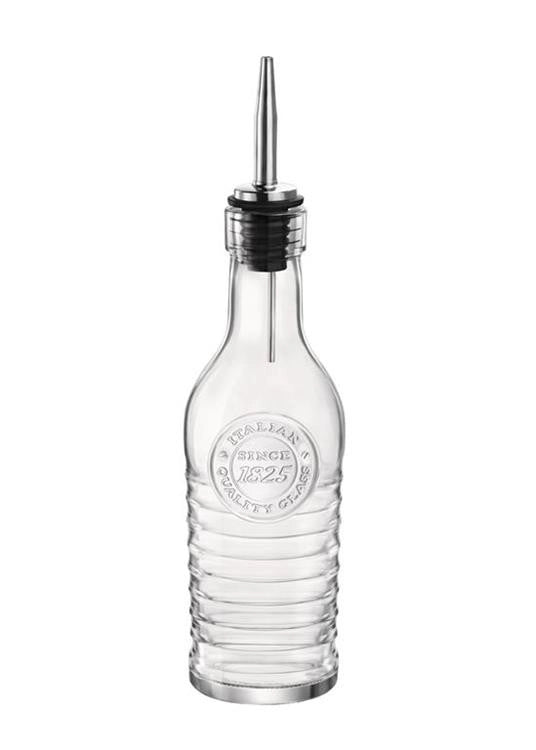 Oliera Bottiglia in Vetro Trasparente con Dosatore Officina 1825 25 cl Bormioli