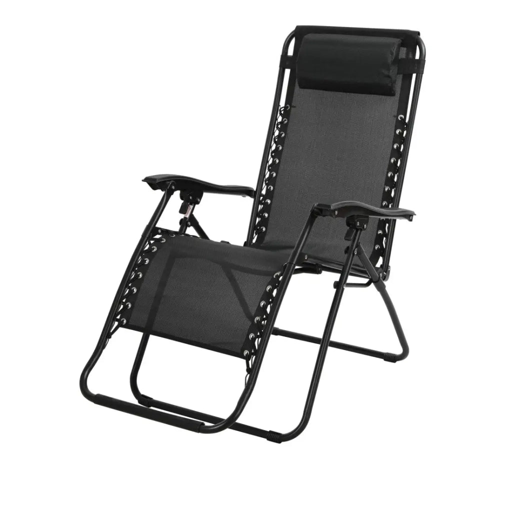 Poltrona relax da esterno colore nero 90x108x64 cm