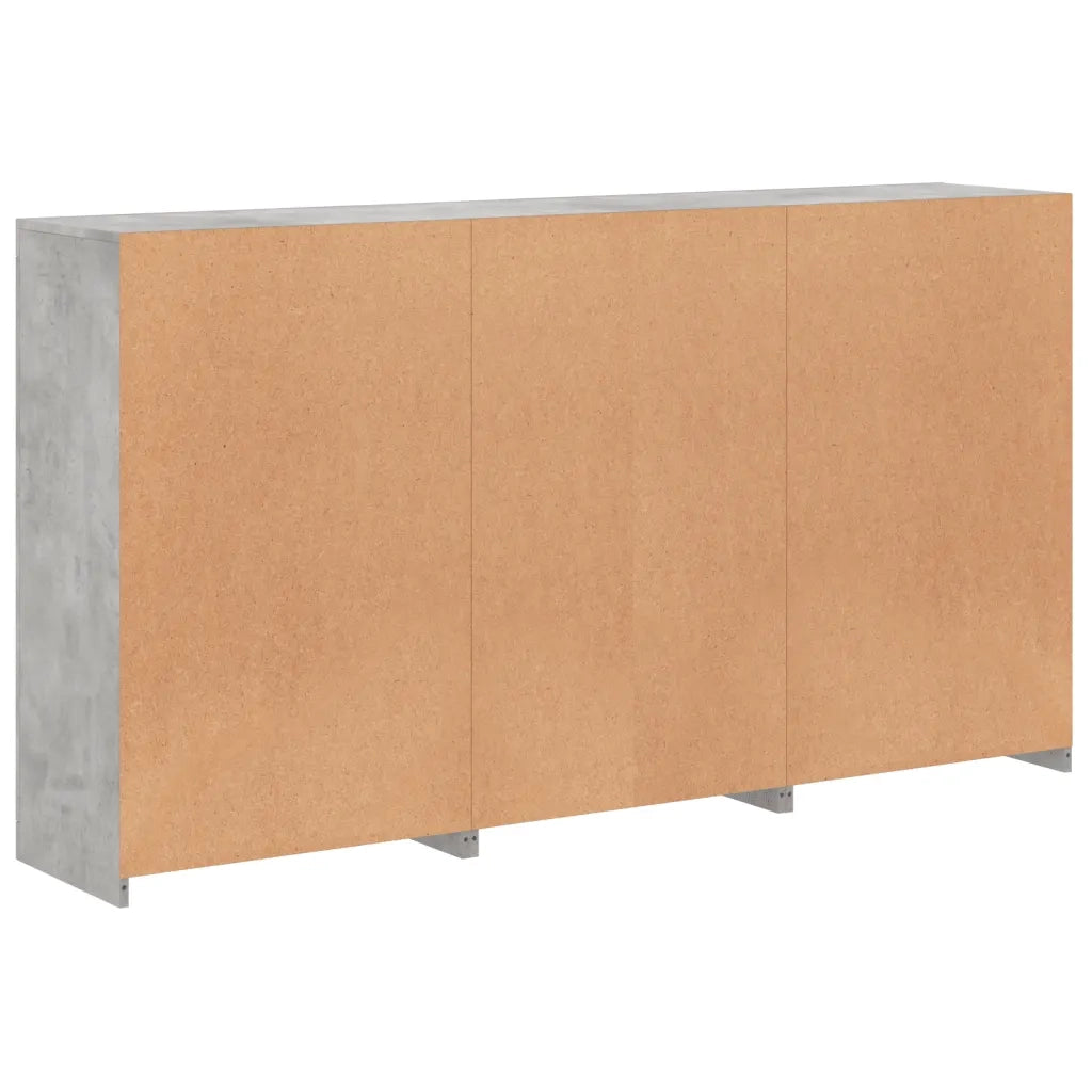 Credenza con Luci LED-Buffet-Armadio da cucina Grigio Cemento 181,5x37x100 cm 598764