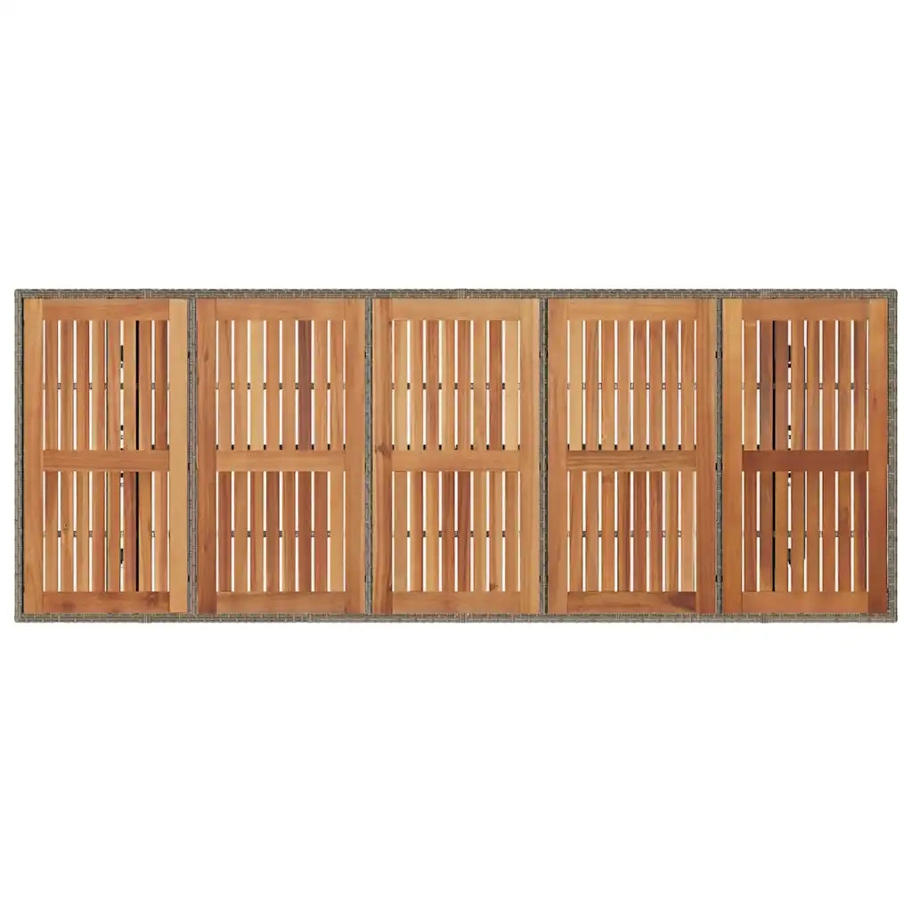 Set da Pranzo per Giardino 11 pcs Grigio e Marrone polyrattan 3365449