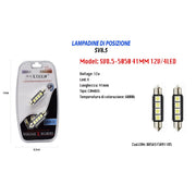 Trade Shop - Lampadine Di Posizione Lampadine Ultra Luminose Maxtech Sv8.5-5050 12v 4led 41mm -