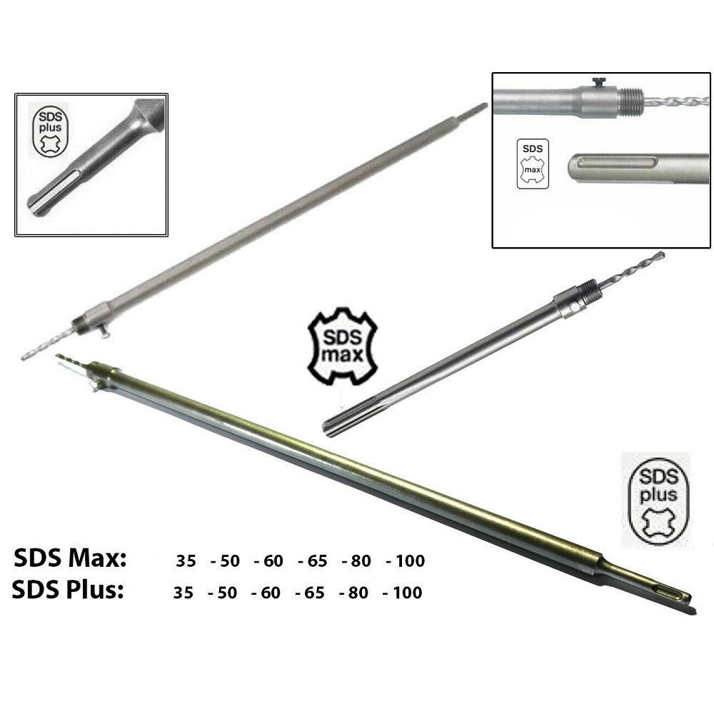 Trade Shop - Asta In Acciaio Per Fresa A Tazza Carotatrice Con Attacco Sds Max O Sds Plus Cm -   -sds Plus 11 Cm   -