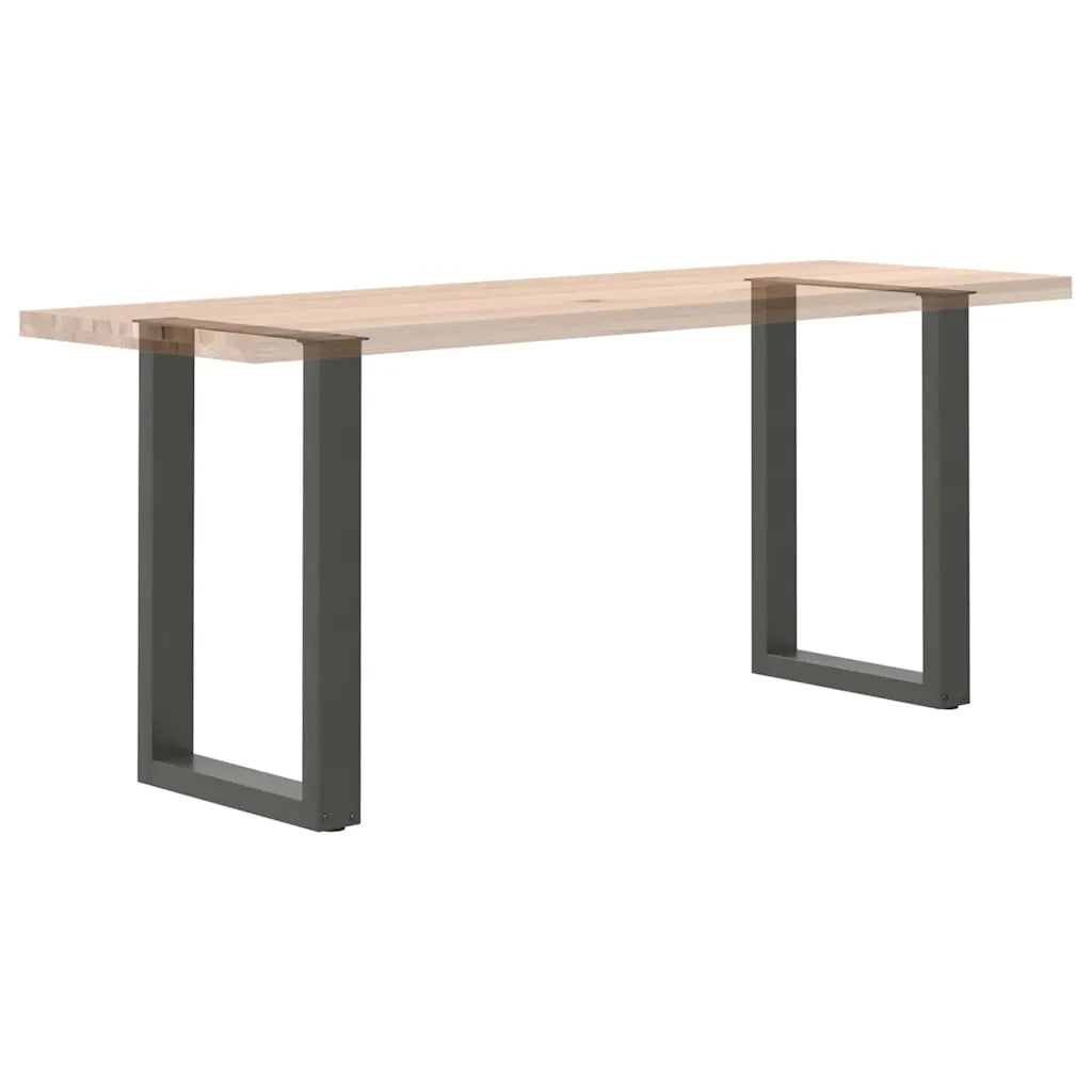 Gambe per tavolo da pranzo a forma di U 2 pz Antracite 50x(72-73) cm Acciaio