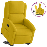 Poltrona | Sedia Relax Alzapersona Reclinabile Gialla in Velluto