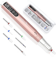 Trapano elettrico a batteria 35.000 giri/min con regolazione della velocità caricabile set di polivia per manicure e pedicure portatile con 6 punte per salone DIY - Rosa