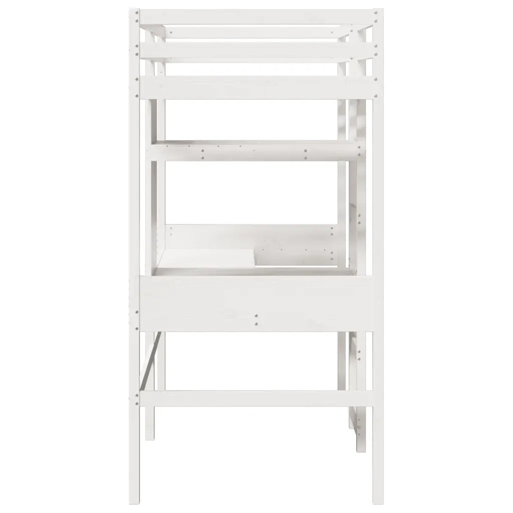 Giroletto Soppalco senza Materasso Bianco 90x190cm Legno Pino