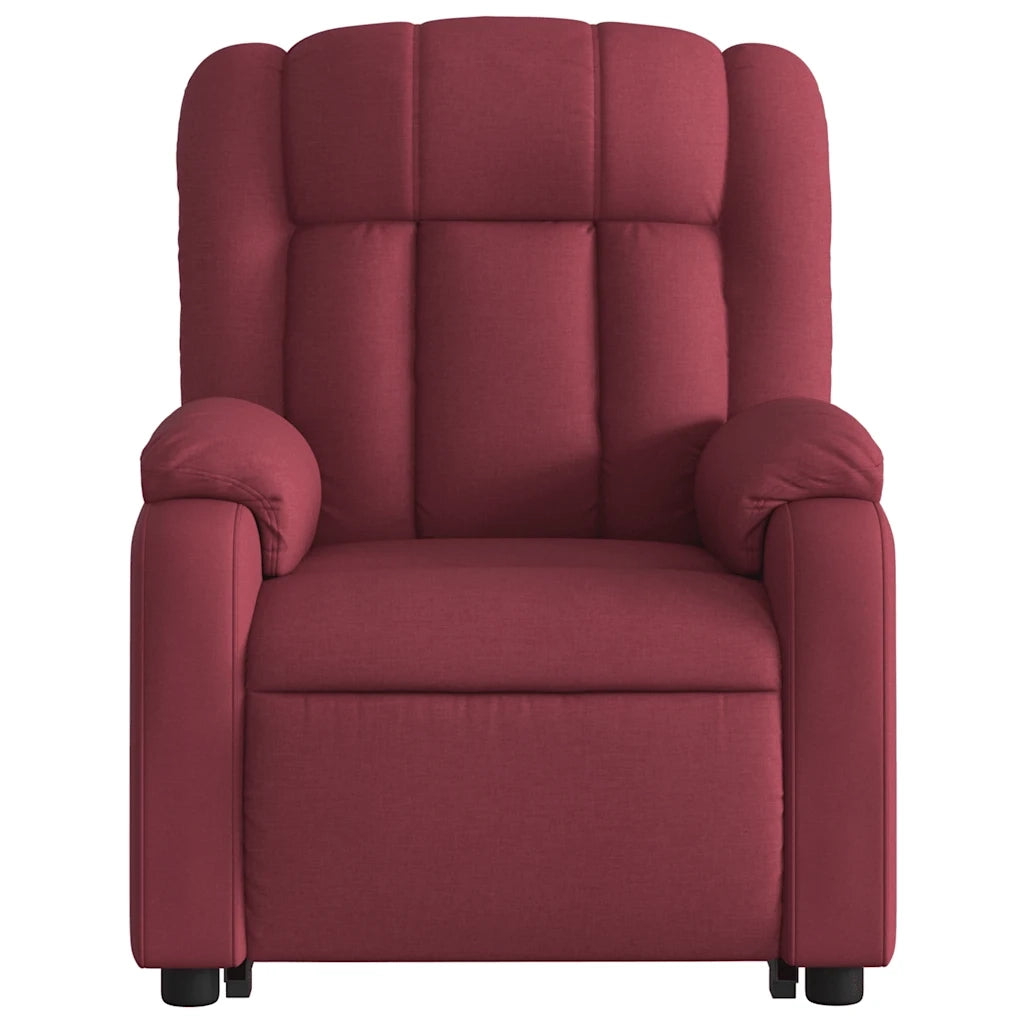 Poltrona Alzapersona Massaggiante Elettrica Rosso Vino Tessuto 3205355