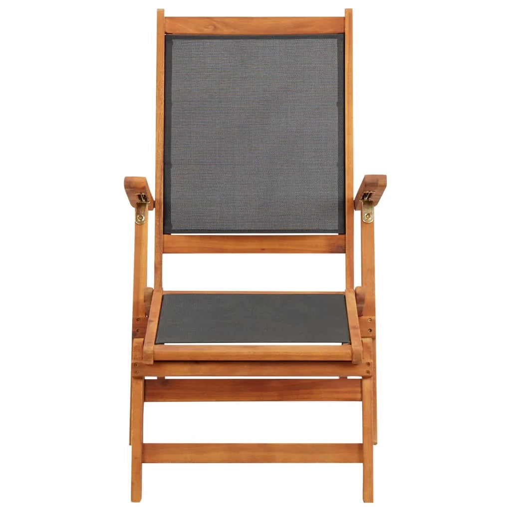 Chaise longue/sdraio da esterno in legno massello di acacia e textilene 02_0011890