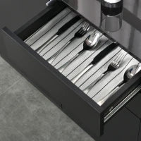 Mobiletto Multiuso per Casa e Ufficio con 2 Cassetti e 2 Armadietti, Apertura a Pressione, 79x36x74cm