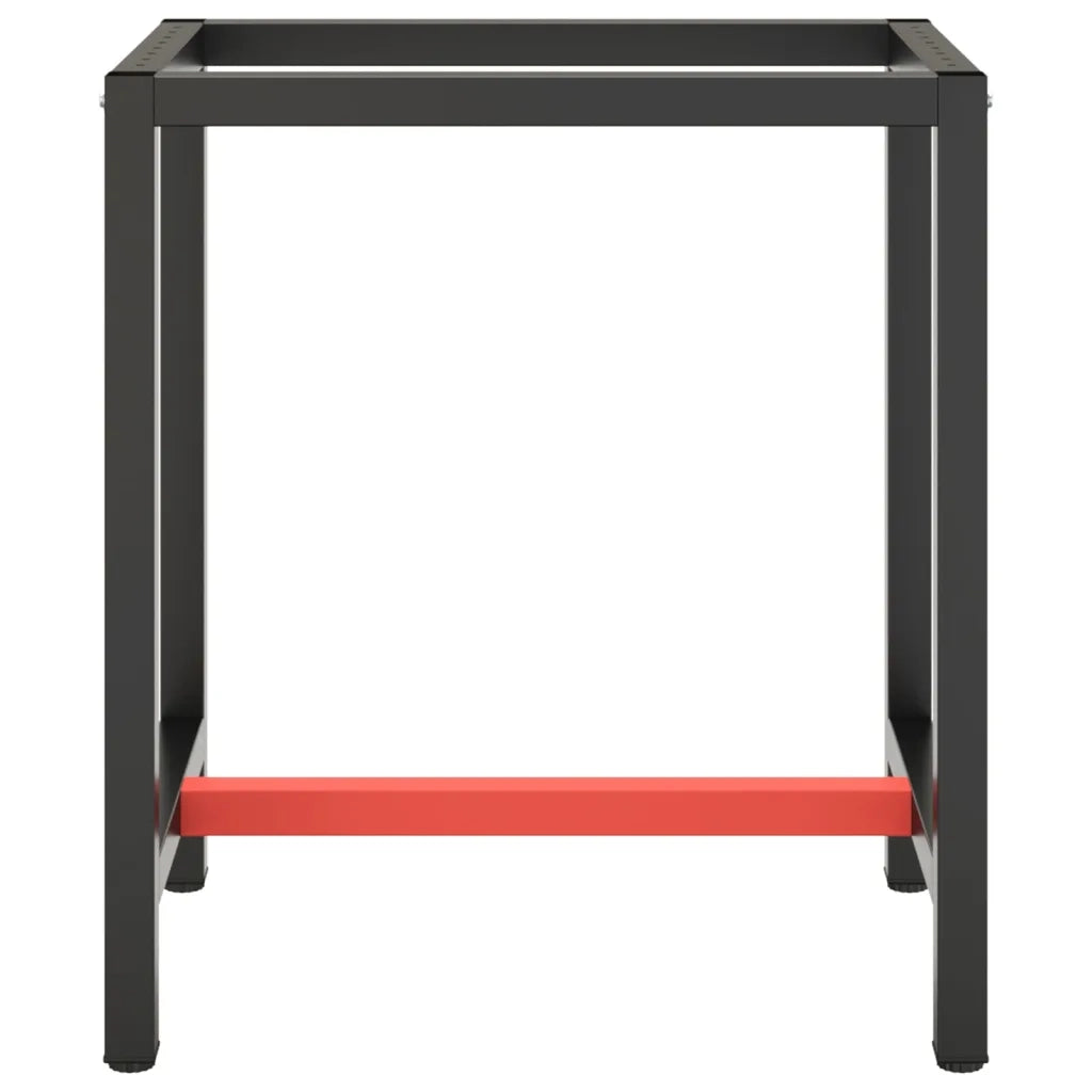 Telaio per Banco da Lavoro Nero Rosso Opaco 70x50x79 cm Metallo cod mxl 104606