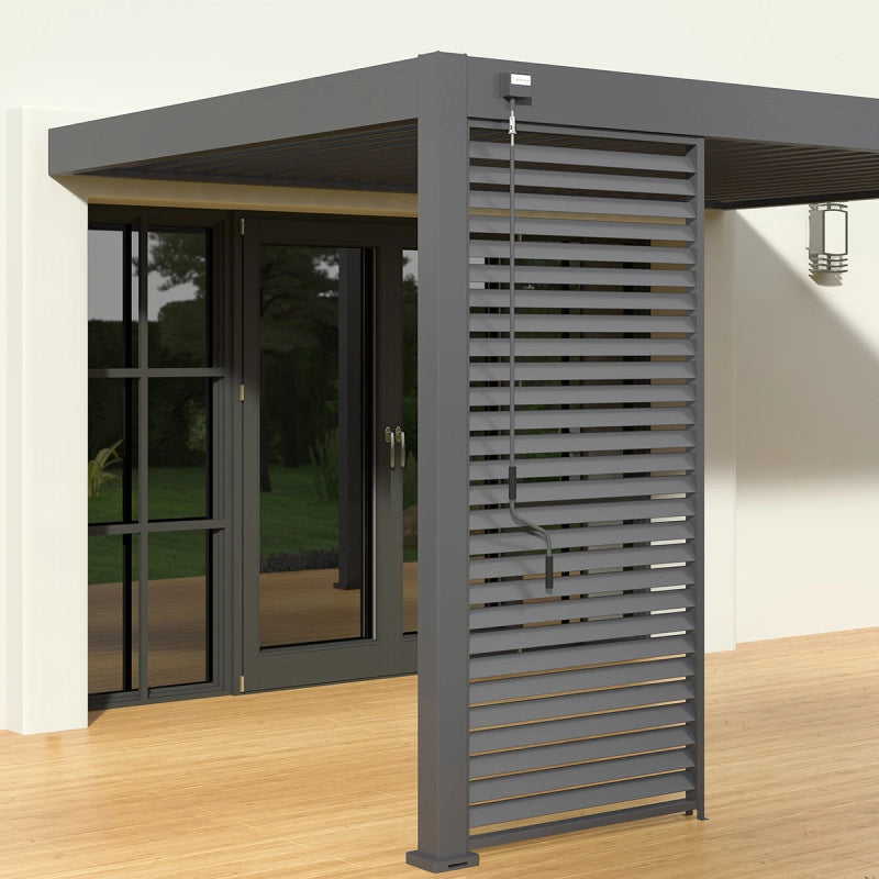Pergola bioclimatica Ombréa® VS 3x4M adossata - Antracite - V2