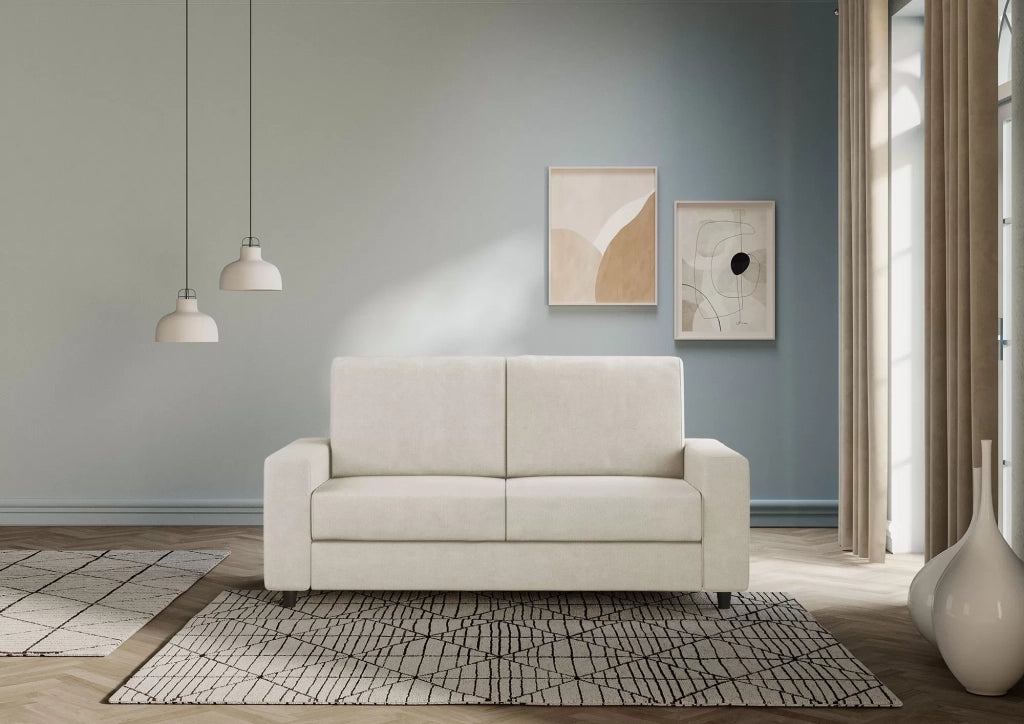 Divano sakar 2 posti medio (due sedute da 70cm) misure esterne l.168cm | latte - Mobili 2G
