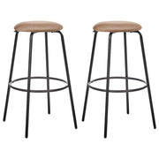 Set di 2 sgabelli da bar in velluto marrone gambe in acciaio senza braccioli soggiorno salotto stile moderno