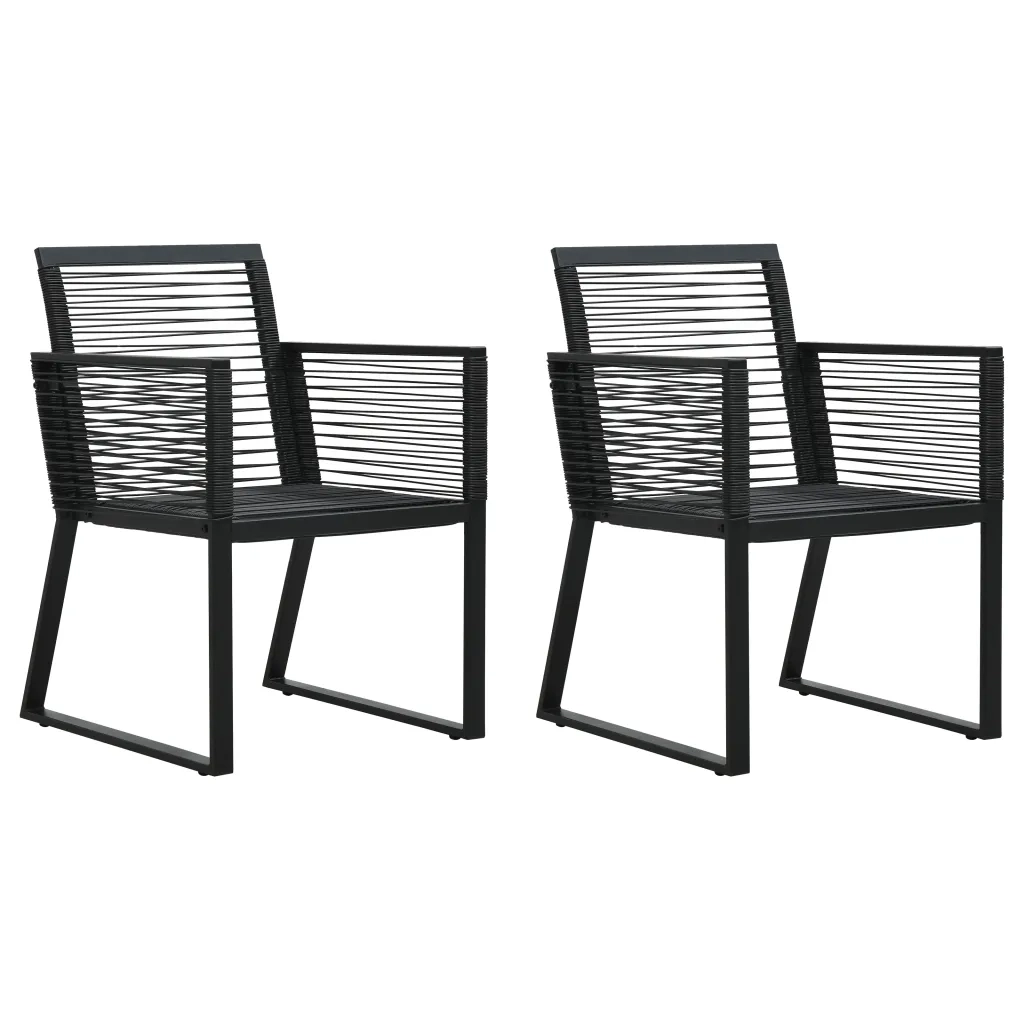 Set da Pranzo da Giardino 3 pz | Set Salotto da Giardino in Rattan PVC Nero