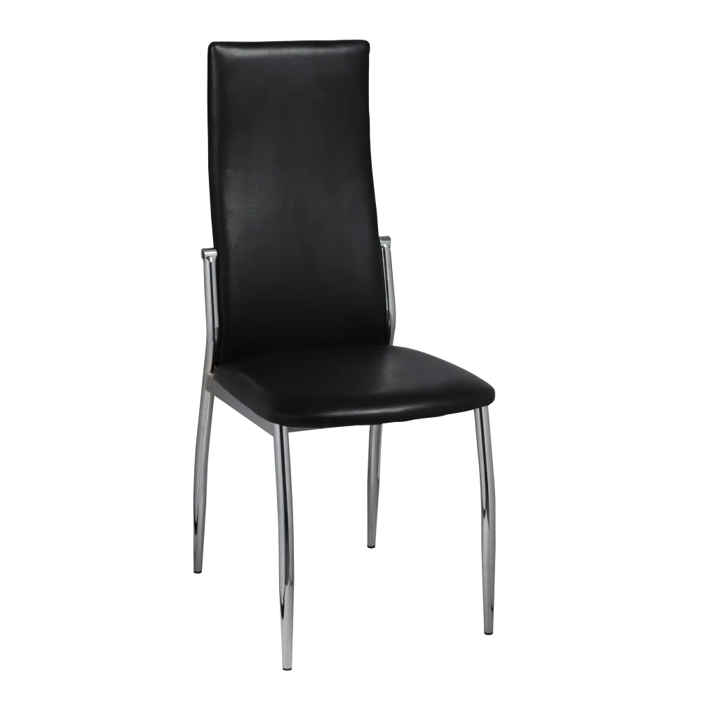 Sedie da Pranzo 4 pz Nere in Similpelle 60570