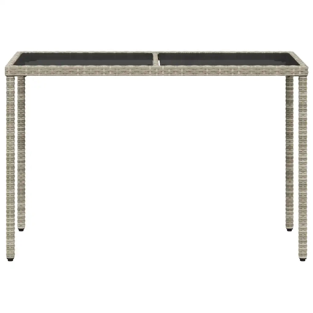 Set Pranzo da Giardino 5pz con Cuscini Grigio Chiaro Polyrattan