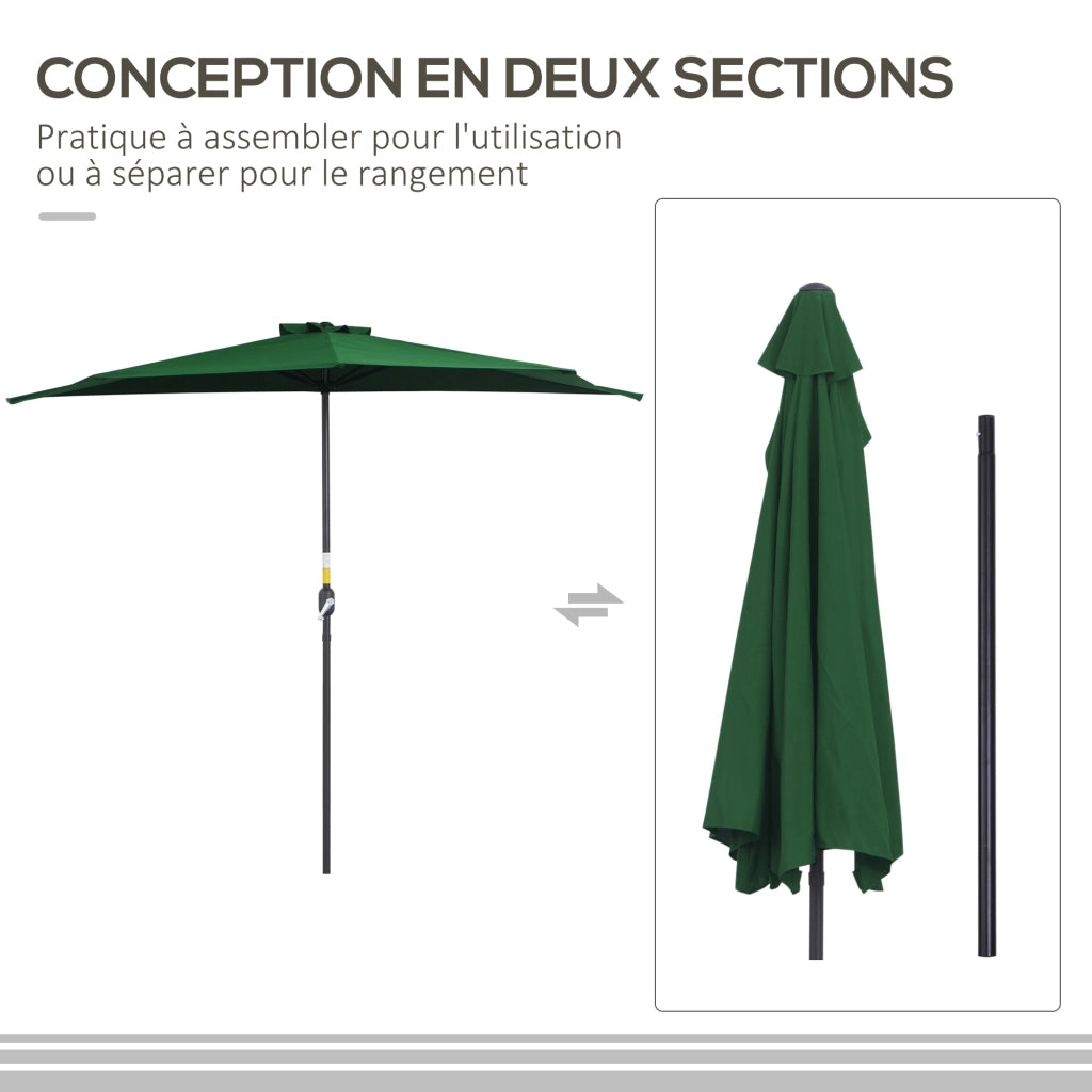 Parasole per balcone con camino ¨C Minimal ¨C verde 293x150x249 cm