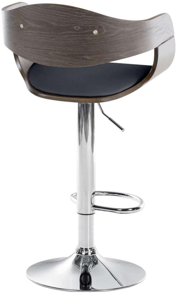 Sgabello Kingston in Similpelle nero/grigio