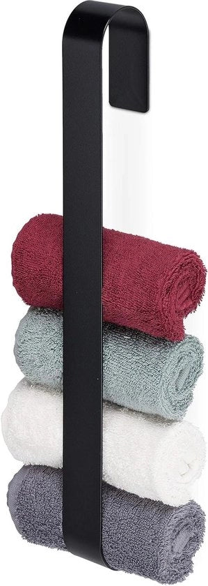 Asciugamano autoadesivo - Support per asciugamano magnetico nero 45 cm senza fori in acciaio inox 430