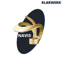 NAVIS | Rubinetto da bagno a cascata di design oro opaco | Elegante in acciaio inossidabile premium per lavelli | Miscelatore hotel 2 attacchi